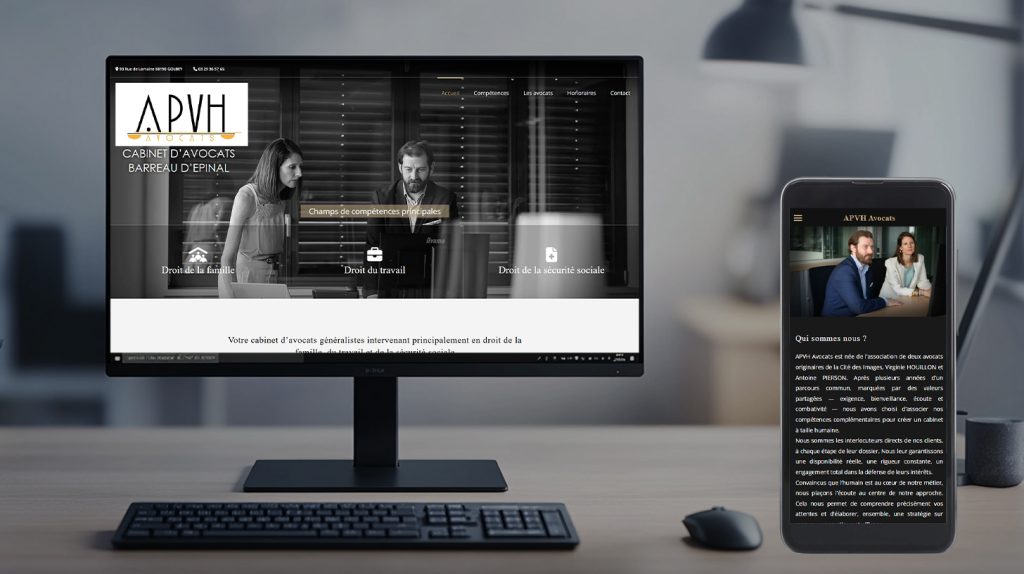 APVH_Avocats_ecrans Site vitrine pour cabinet d'avocats